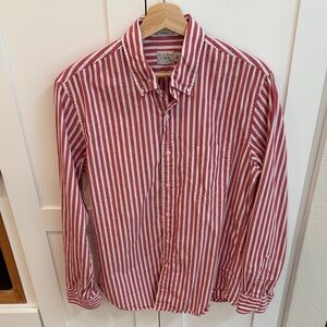 J. Crew classic fit Red and White Striped Casual Shirt